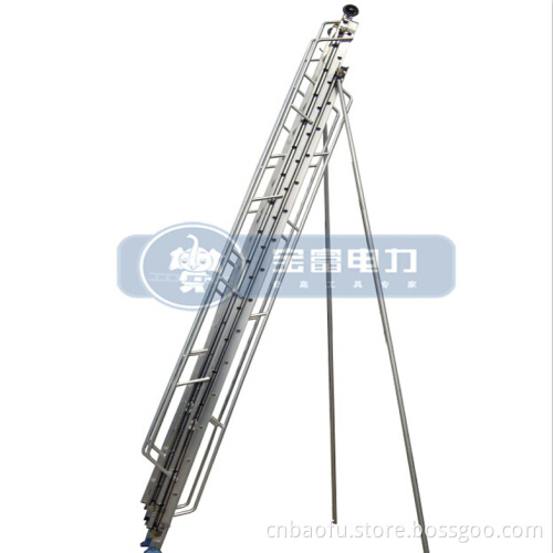 (375LBS) 15m Aluminum Alloy 3 Section Single Side Grooved Rail Extension Ladder with Handrails